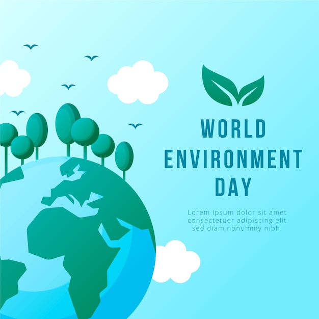 Flat design world environment day event