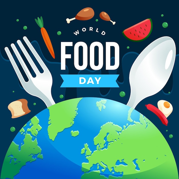 Flat design world food day concept