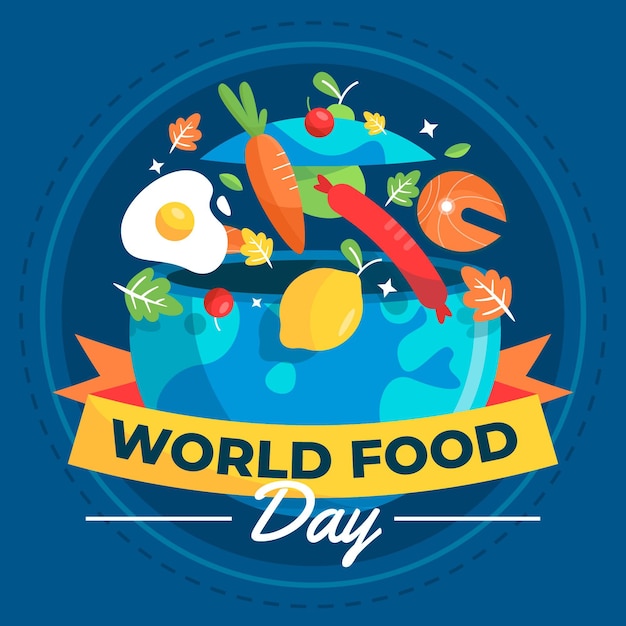 Free Vector flat design world food day illustration design