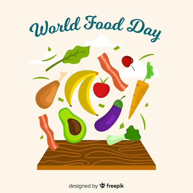 Flat design world food day