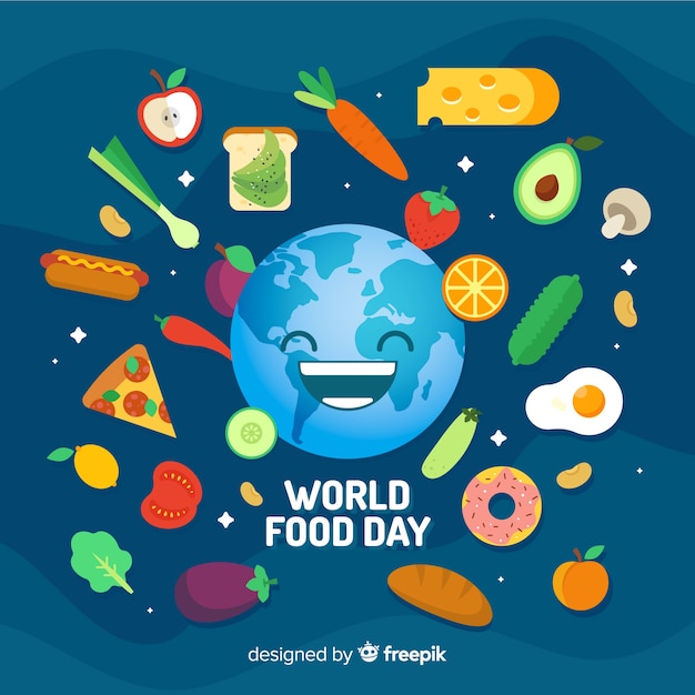 Flat design of world food day