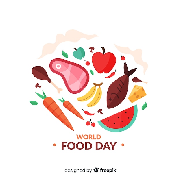 Flat design of world food day