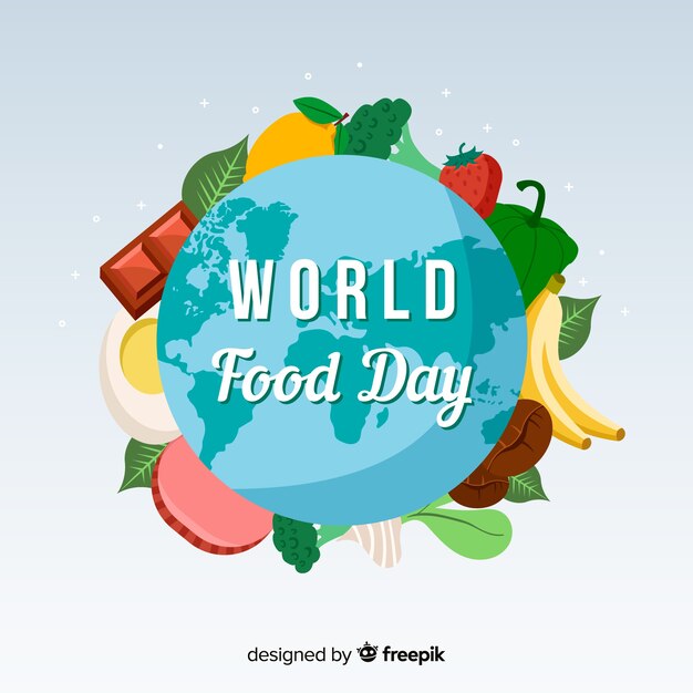 Flat design of world food day