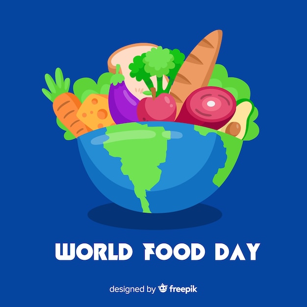 Flat design of world food day