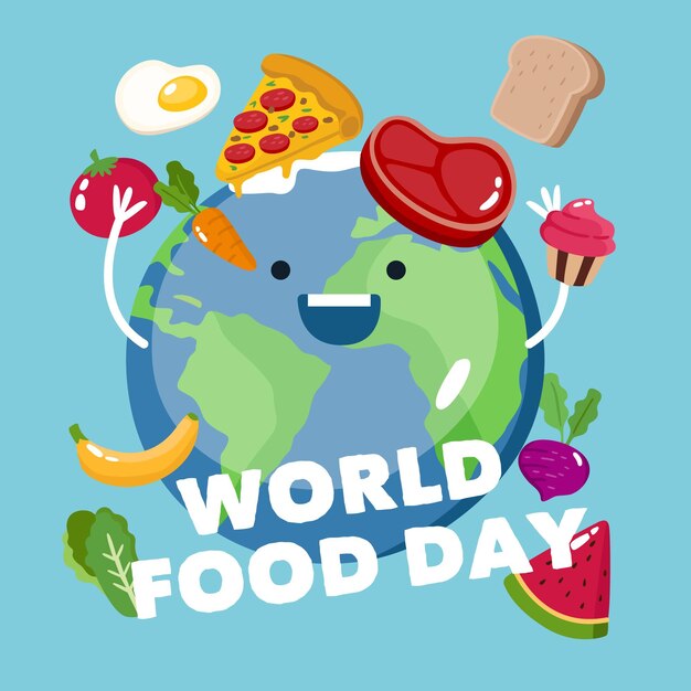 Flat design world food day