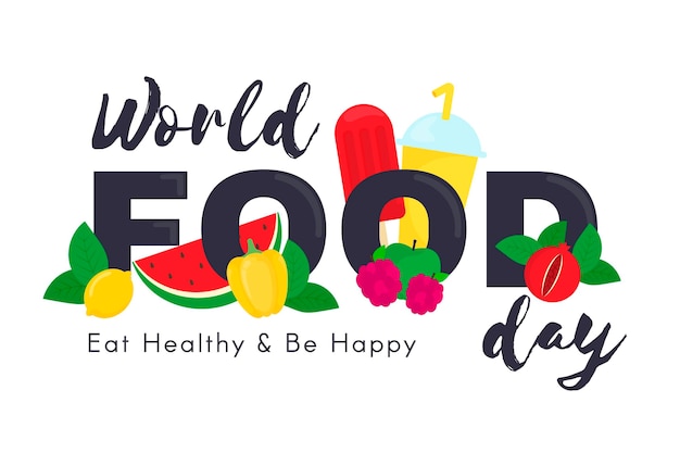 Flat design world food day