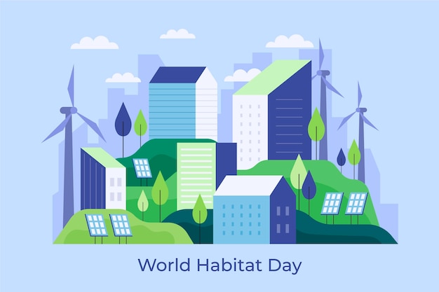 Free Vector flat design world habitat day