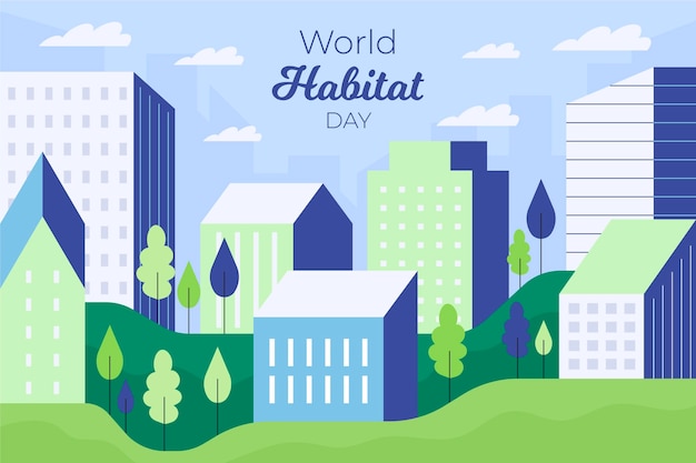 Flat design world habitat day