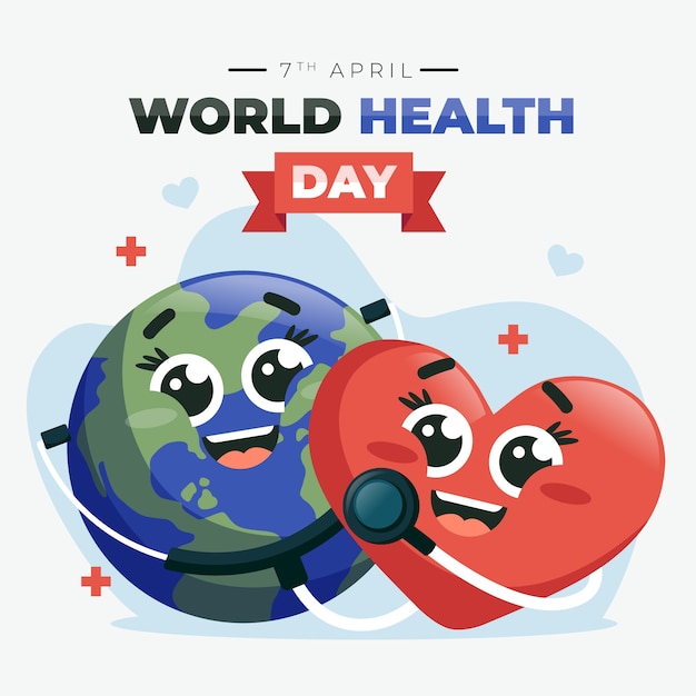 Flat design world health day celebration design