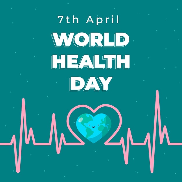 Flat design world health day concept