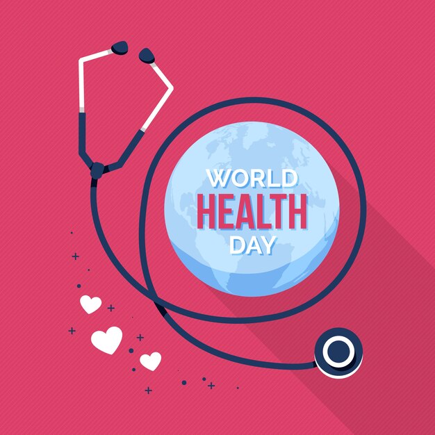 Flat design world health day concept