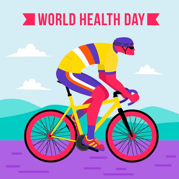 Flat design world health day concept