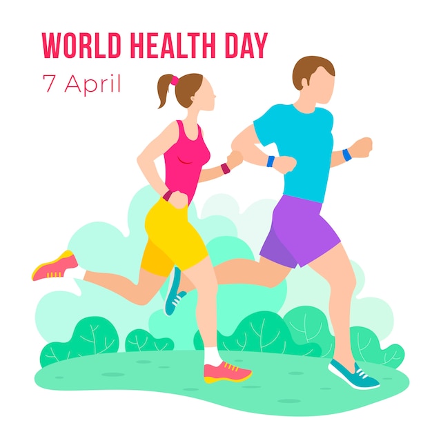 Flat design world health day concept