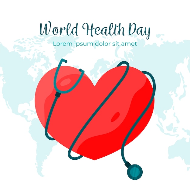 Flat design world health day theme