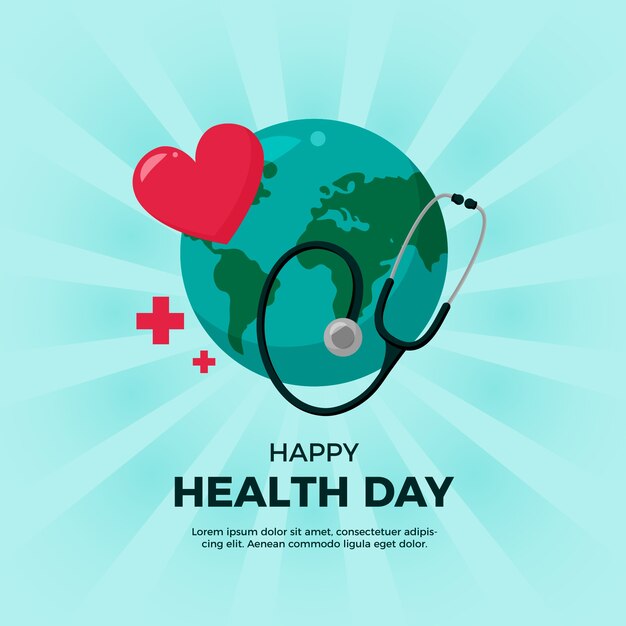 Flat design for world health day