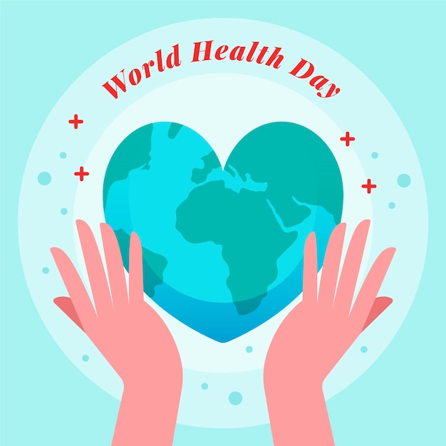 Flat design world health day