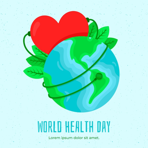 Flat design world health day