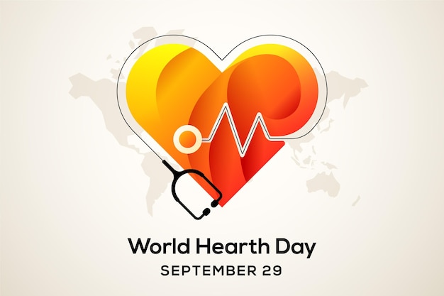 Flat design world heart day concept