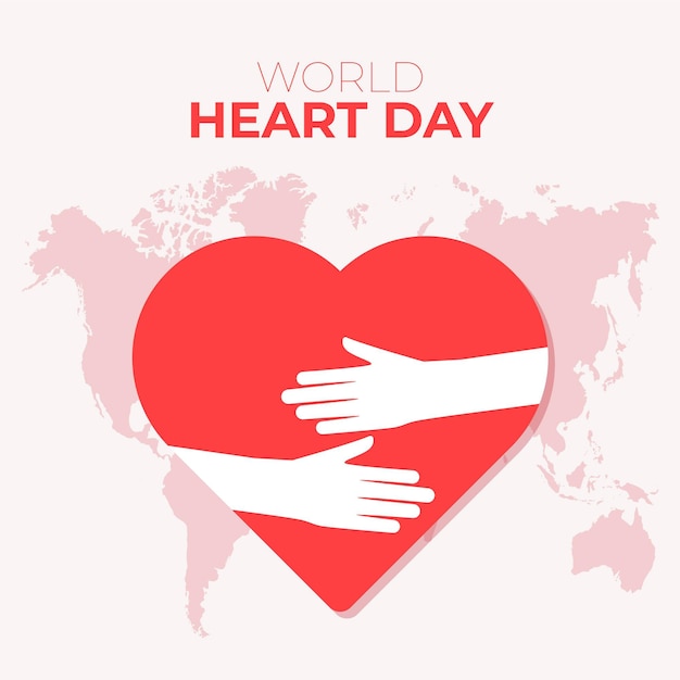 Free Vector flat design world heart day concept