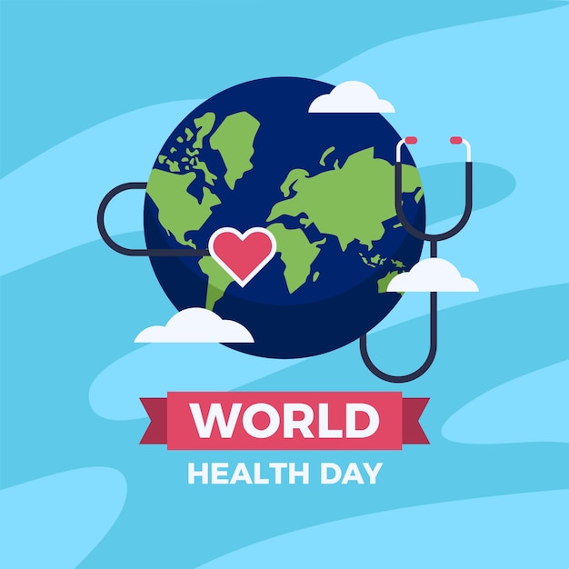 Flat design world heathy day design