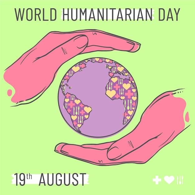 Flat design world humanitarian day concept