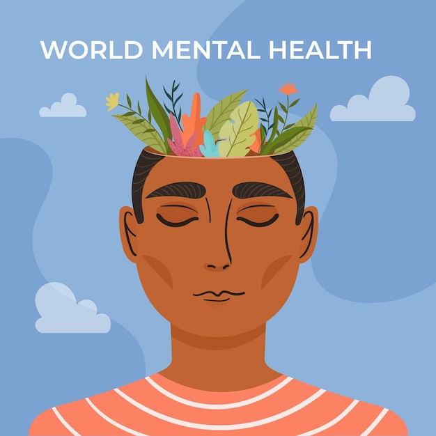 Free vector flat design world mental health day concept