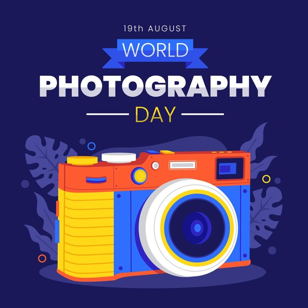 Flat design world photography day