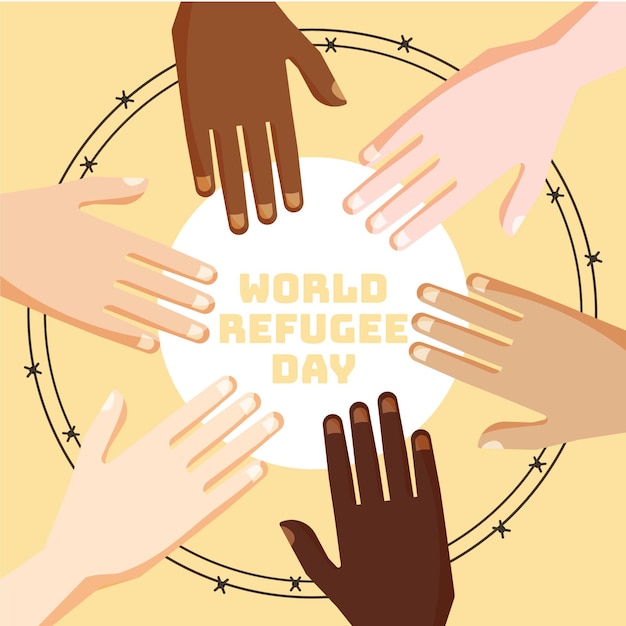 Free Vector flat design world refugee day concept