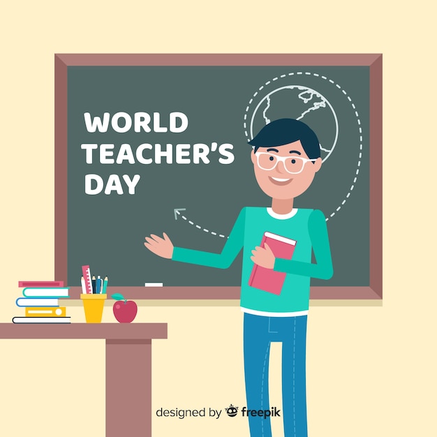 Free vector flat design world teachers day