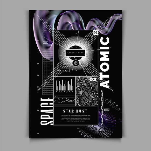 Flat design of y2k poster