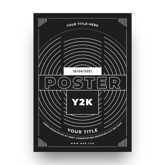 Flat design of y2k poster