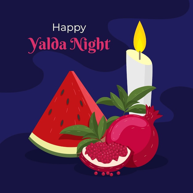 Free vector flat design yalda background