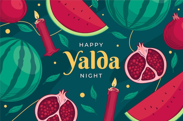 Flat design yalda background