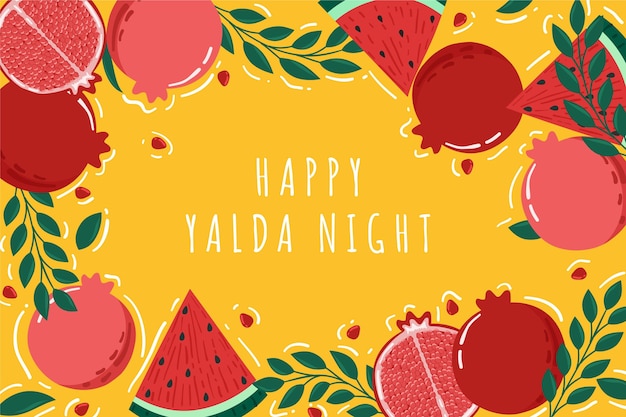 Flat design yalda background