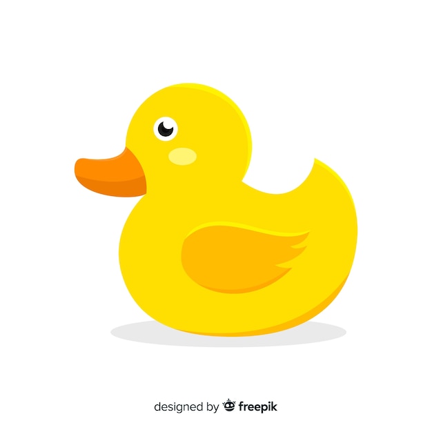 Flat design yellow rubber duck illustrated