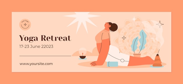 Free vector flat design yoga retreat design