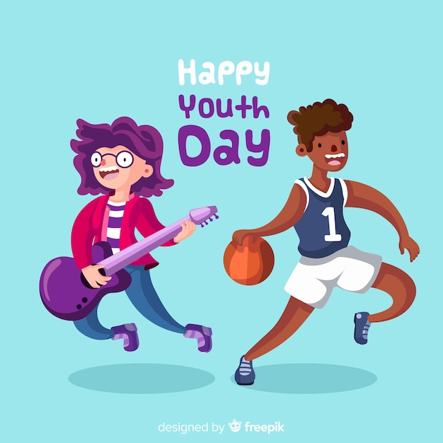 Flat design youth day background