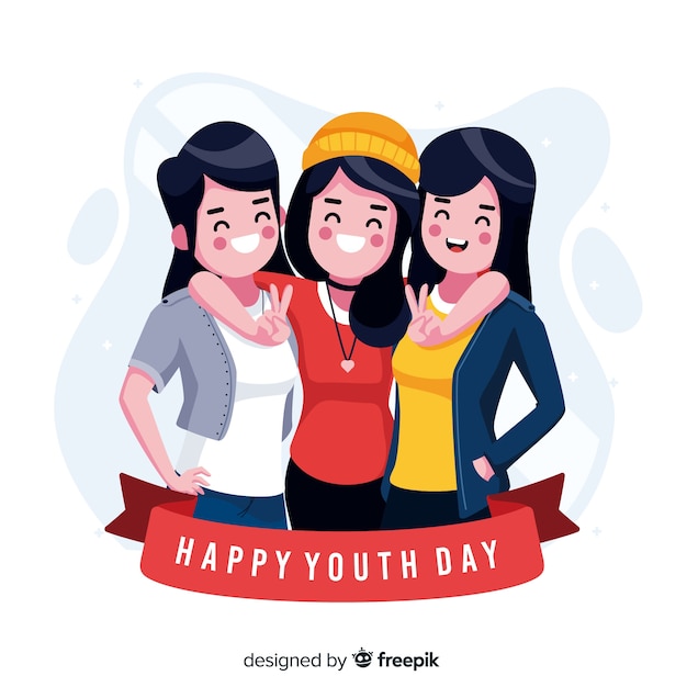 Flat design youth day background