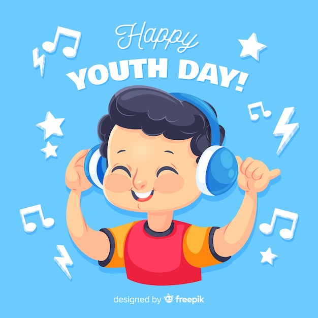 Free Vector flat design youth day background