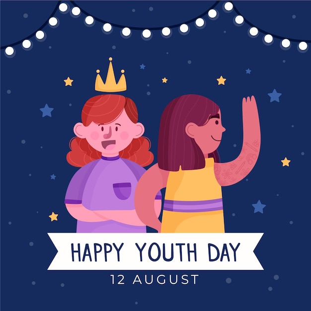 Flat design youth day concept