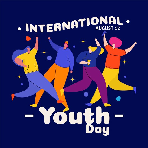 Free vector flat design youth day concept