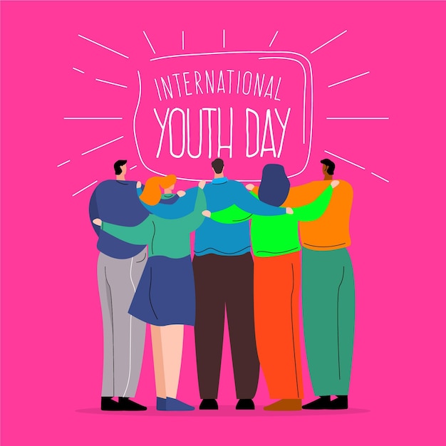 Free vector flat design youth day concept