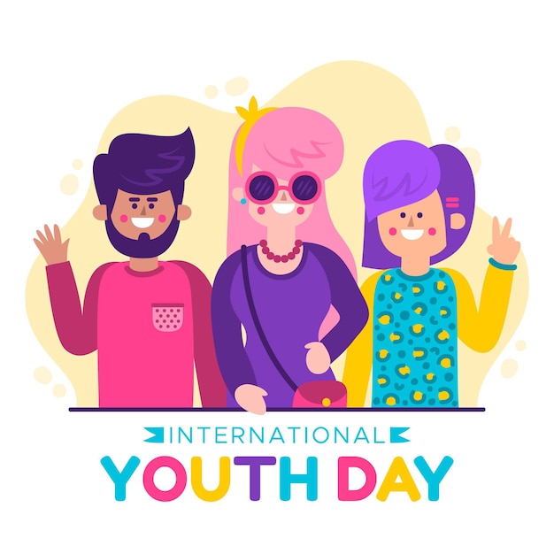 Flat design youth day event