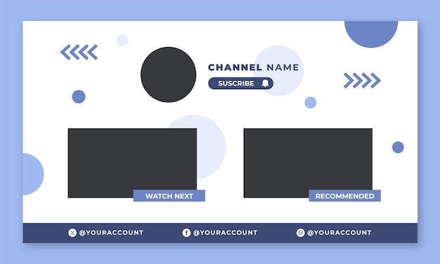 Flat design youtube end screen template