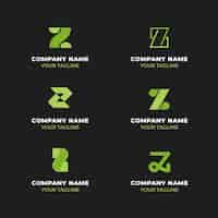 Free vector flat design z letter logo collection