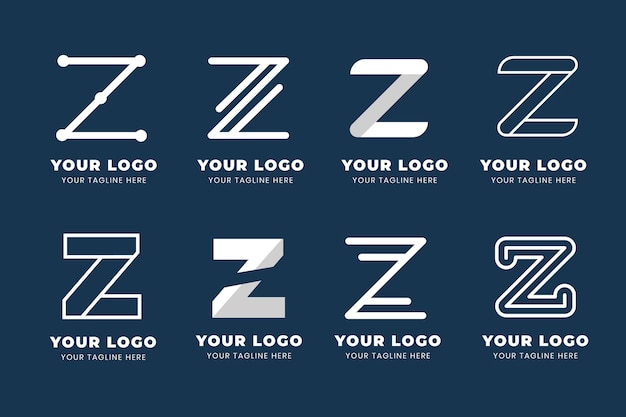 Free Vector flat design z letter logo collection