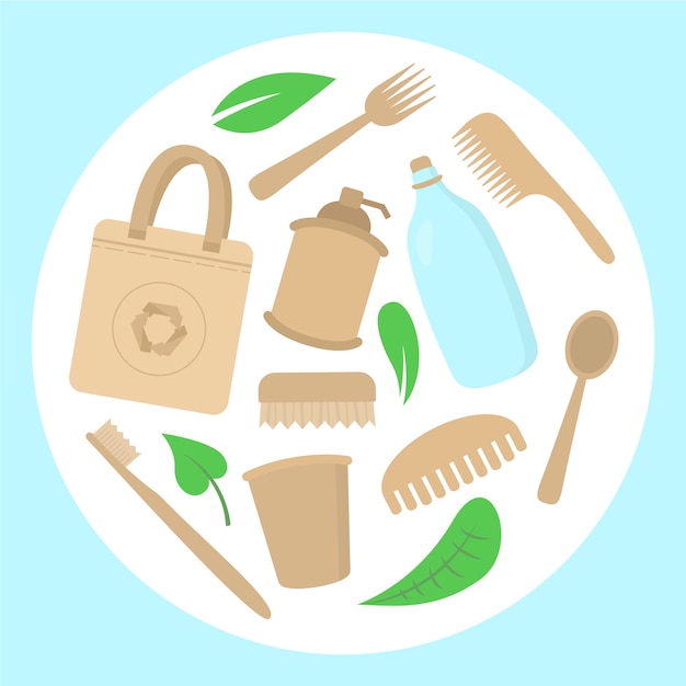 Free Vector flat design zero waste collection