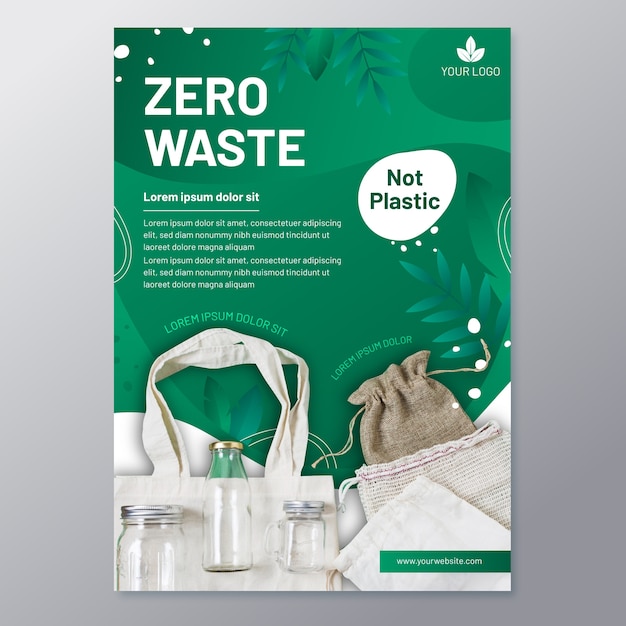 Free Vector flat design zero waste poster design