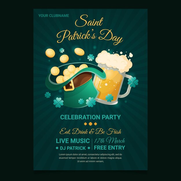 Flat detailed st. patrick's day flyer