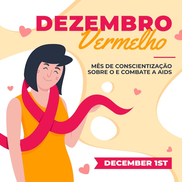 Flat dezembro vermelho illustration